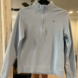 Vineyard Vines baby blue quarter-zip pullover